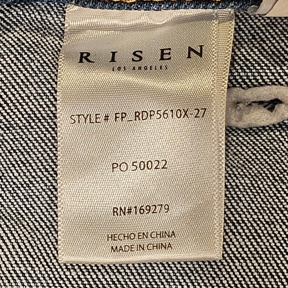 Freckled Poppy x Risen Jeans Womens 1XL Medium Wash Wide Leg Patch Pocket Jeans - Picture 11 of 13